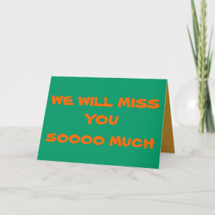 Carte Vous Nous Manquerez>Carte d'adieu simple