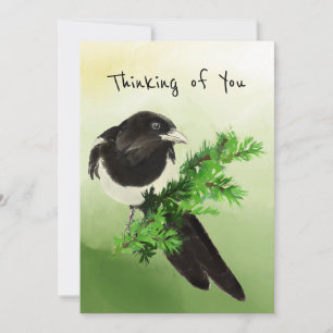 Carte Vous Pensez Curieux Magpie Garden Bird Faune