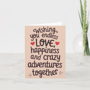 Carte Vous souhaitant un amour sans fin et des aventures