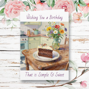 Carte Vous souhaitant un anniversaire doux et simple
