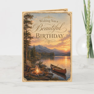 Carte Vous souhaite un joyeux anniversaire au bord d'un