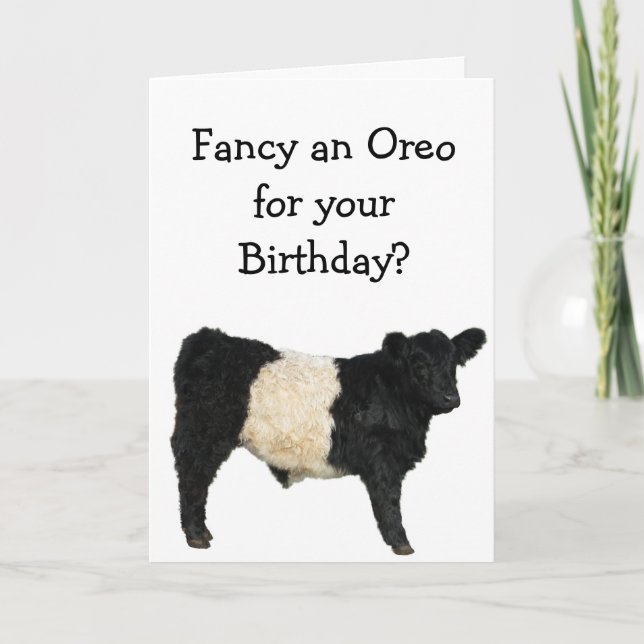 Carte Vous voulez un Oreo ? Vache galloway ceinturée (Devant)
