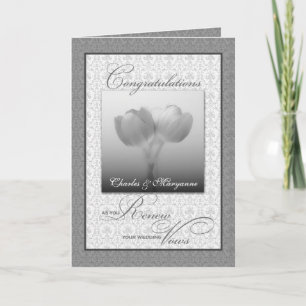 Carte Vow Renewal Félicitations Silver Tulips