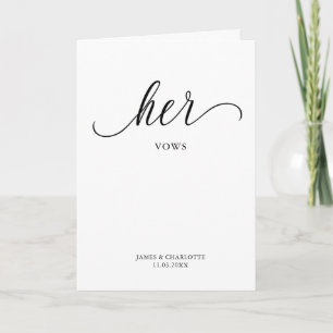 Carte Vows Minimale Script Vow Card