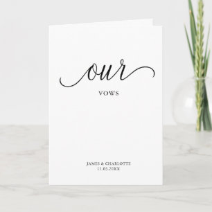 Carte Vows Minimale Script Vow Card