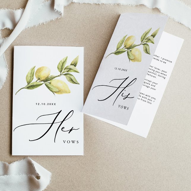 Carte Vows Yellow Lemon Mariage (Créateur téléchargé)