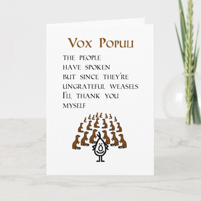 Carte Vox Populi, Un Poème De Merci Drôle (Devant)