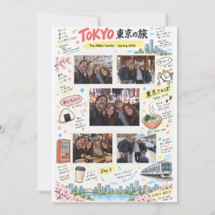 Carte Voyage à Tokyo au Japon 5 Photo Collage Zine de vo