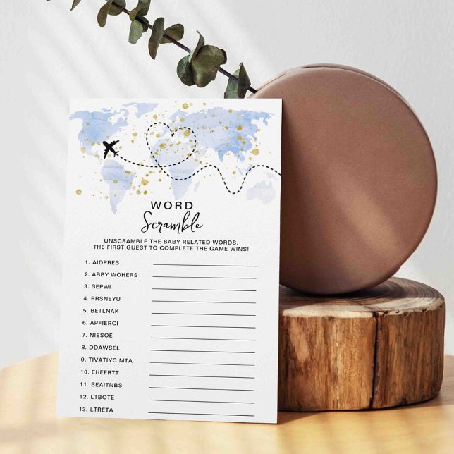 Carte Voyage Aventure Carte Baby shower Word Carte (Créateur téléchargé)