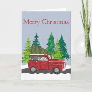Carte Voyage de l'arbre de Noël joyeux