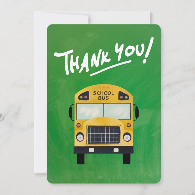 Carte Voyage de Merci : Célébrer notre héros de bus scol (Devant)