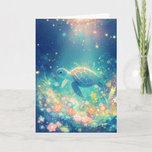 Carte Voyage de tortue à travers un jardin sous-marin an