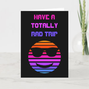 Carte Voyage en Rad Style Rétro Emoji Bon Voyage