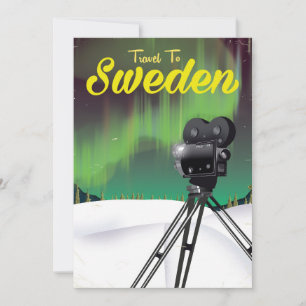 Carte Voyage en Suède Lumières du Nord Affiche de la cam