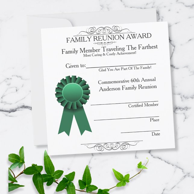Carte Voyagé Plus Loin Famille Reunion Awards Green (Créateur téléchargé)