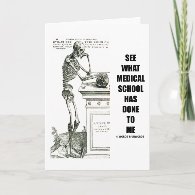 Carte Voyez Ce Que L'École Médicale M'A Fait (Squelette) (Devant)