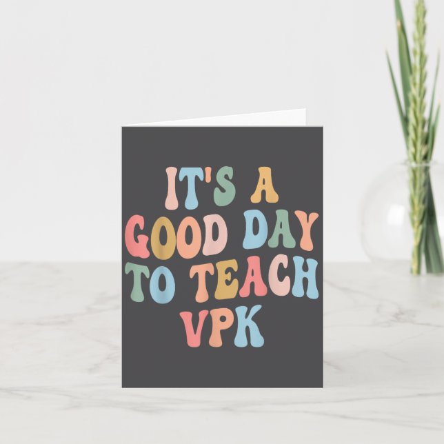 Carte Vpk Teacher Back To School First Day Of Vpk Teache (Devant)
