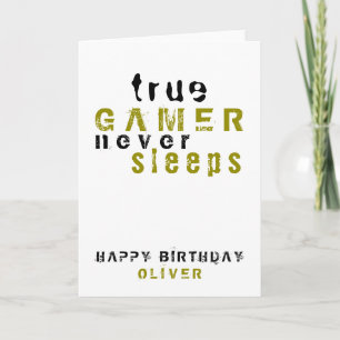 Carte Vrai joueur typographie garçon anniversaire de jou