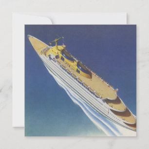 Carte Vue aérienne d'un bateau de croisière Vintage dans