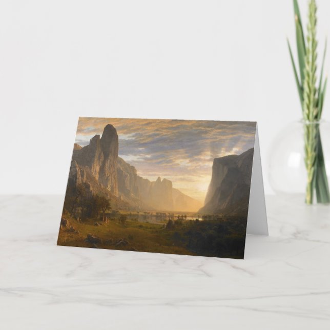 Carte Vue sur la vallée de Yosemite | Albert Bierstadt (Devant)