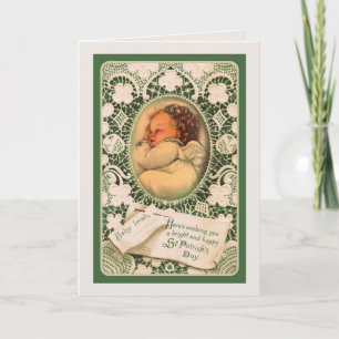 Carte w/angel du jour de St Patrick et vers