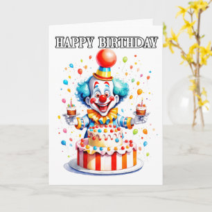 Carte Wacky Little Birthday Party Clown