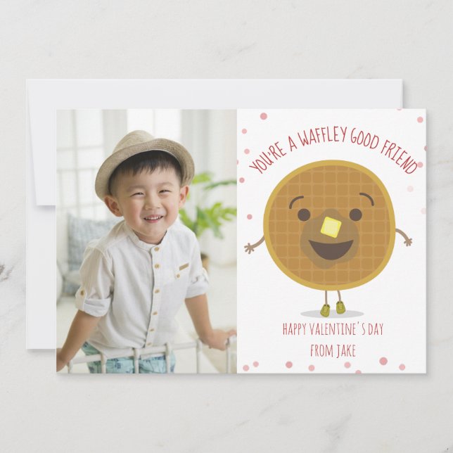 Carte Waffe Good Friend Photo Classroom Valentine (Devant)