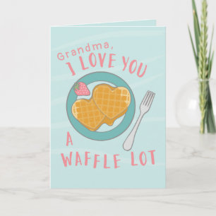 Carte Waffles de coeur pour grand-mère anniversaire conc
