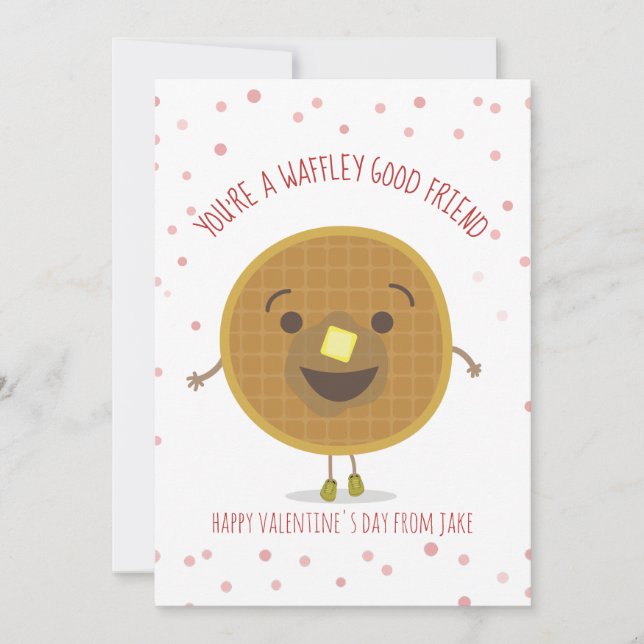 Carte Waffley Good Friend Waffle Kid Classroom Valentine (Devant)