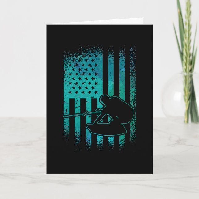 Carte Wakeboard American Flag Wakeboarder Wakeboarding (Devant)