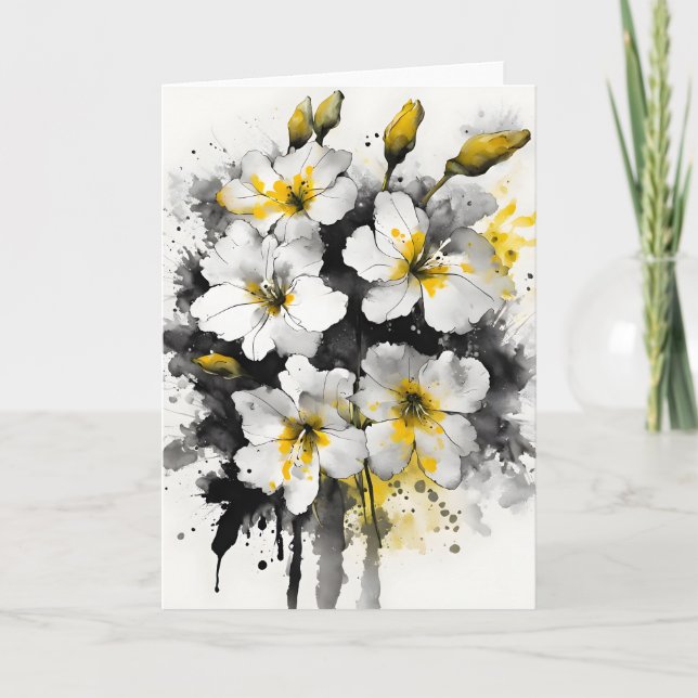 Carte Wallflower - Watercolor flowers (Devant)