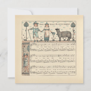 Carte Walter Crane Baa Baa Mouton Noir Comptine