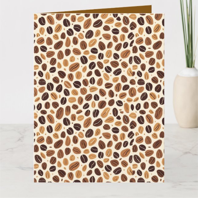 Carte Warm Coffee Bean Roast Tones Seamless Pattern (Devant)