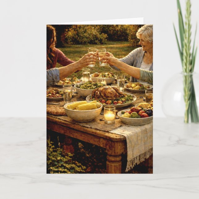Carte Warm Family Dinner Gathering Greeting Card (Devant)