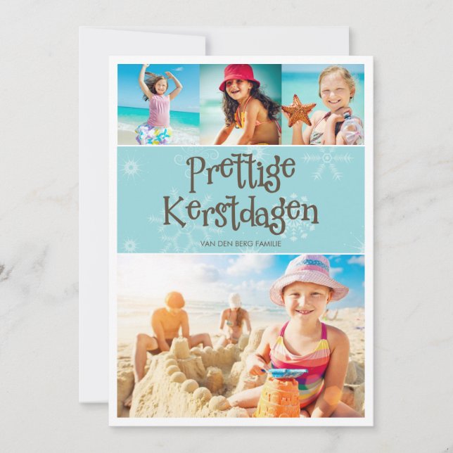 Carte Warme Kerstmis Groet van de vakantie (Devant)