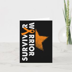 Carte Warrior Hope Orange Ribbon Leukemia Cancer du Sang