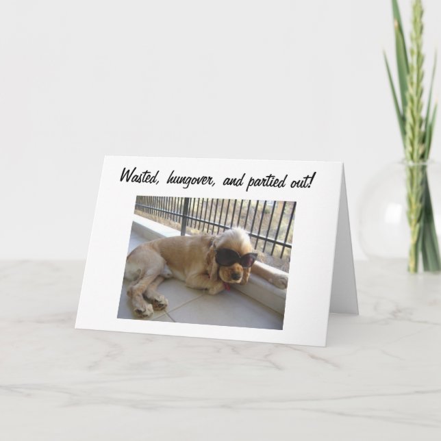 Carte WASTED AND AFFAMÉE 40e ANNIVERSAIRE (Devant)