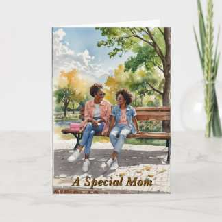 Carte Watercolor African American Mother's Day
