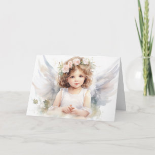Carte Watercolor Angel Girl pour l'événement religieux