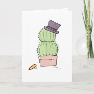 Carte Watercolor Cactus Snowman