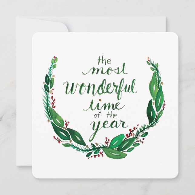 Carte Watercolor Christmas Card - Square (Devant)