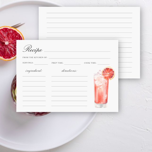 Carte Watercolor citrus cocktail Bridal shower (Créateur téléchargé)