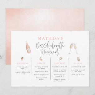 Carte Watercolor drinks bachelorette weekend itinerary