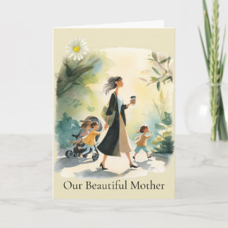 Carte Watercolor Elegant Mom - Mother's Day card