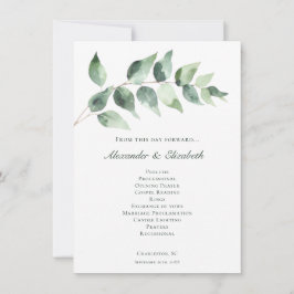 Carte Watercolor Eucalyptus Wedding | White Program
