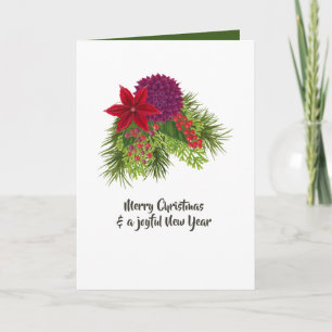 Carte Watercolor Floral Christmas