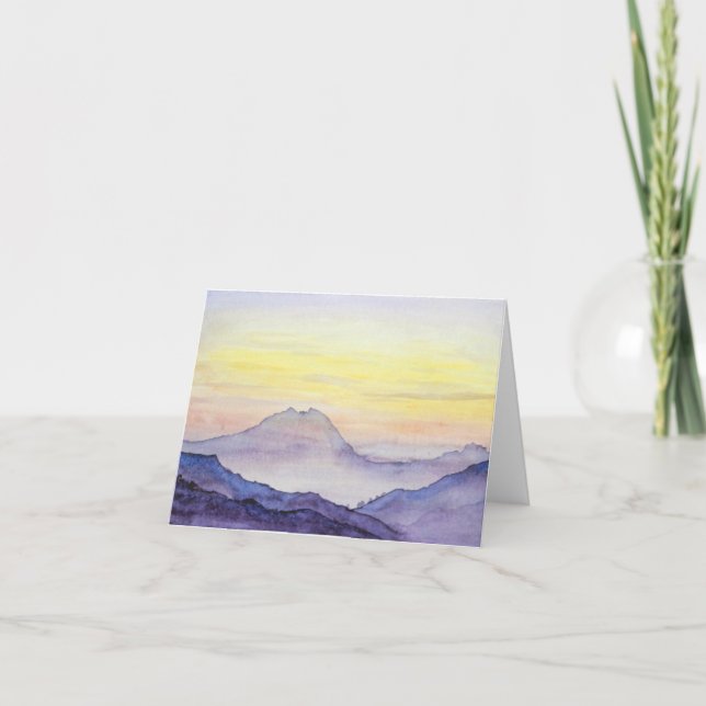 Carte Watercolor Mountains (Devant)