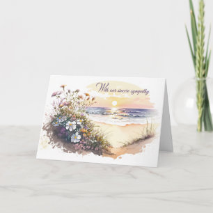 Carte Watercolor Ocean Beach for Sympathy