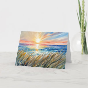 Carte Watercolor Ocean Sunrise Anniversaire
