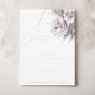 Carte Watercolor Peony Flower Wedding Enregistrer la car